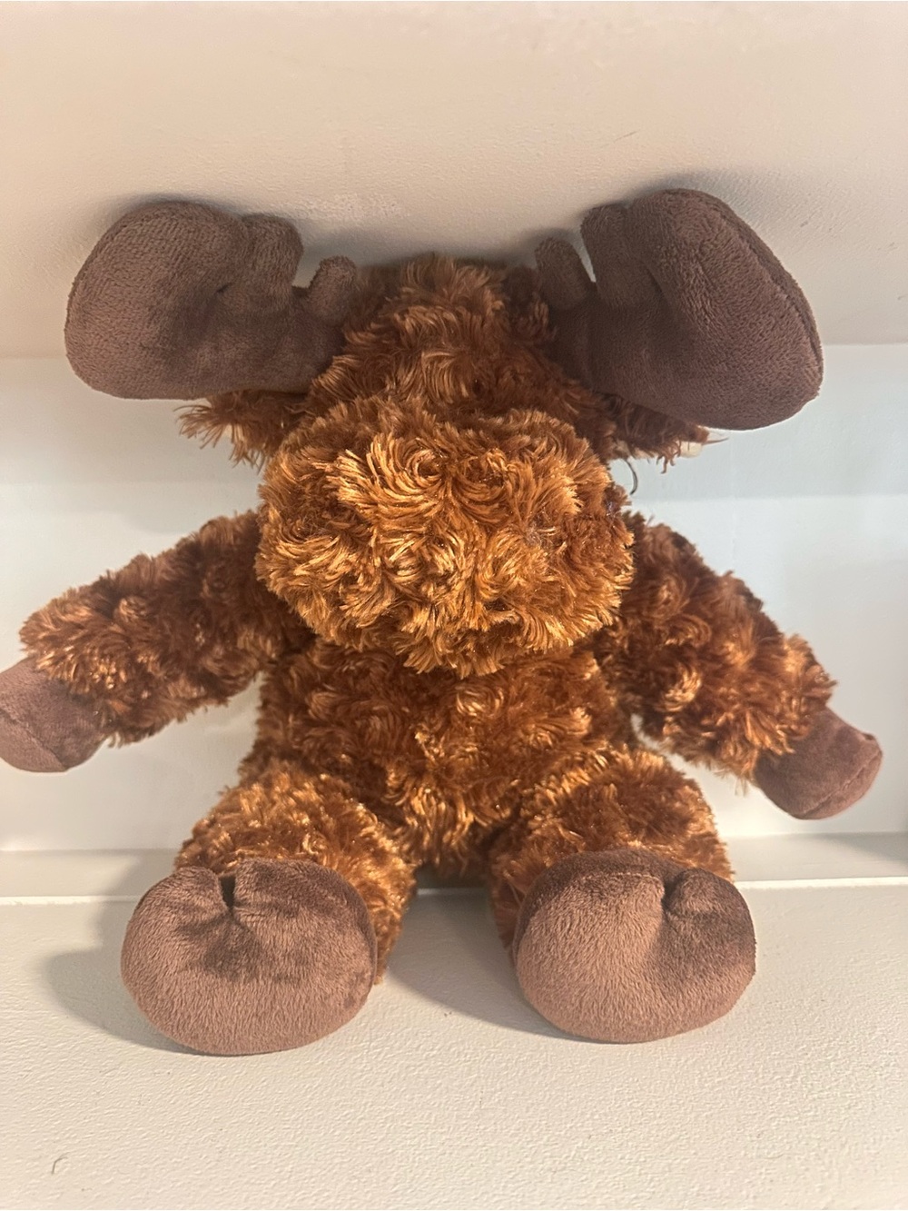 Build a Bear Brown Mountain Moose Plush 15” Curly Fur Stuffed Animal Vintage